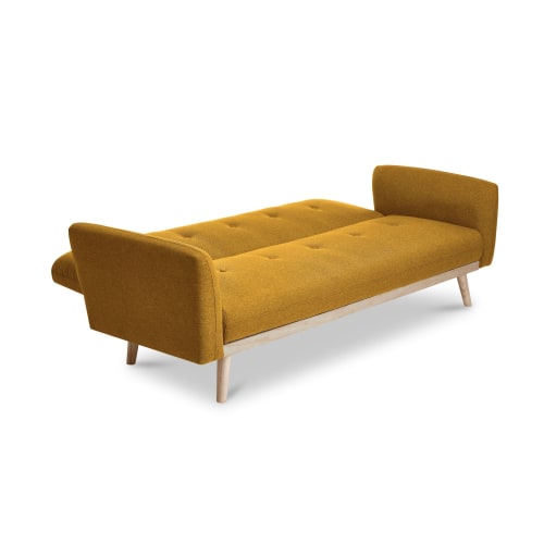 Lifely Nikko 3 Seater Fabric Sofa Bed Yellow 192x84x74 cm Sofa
